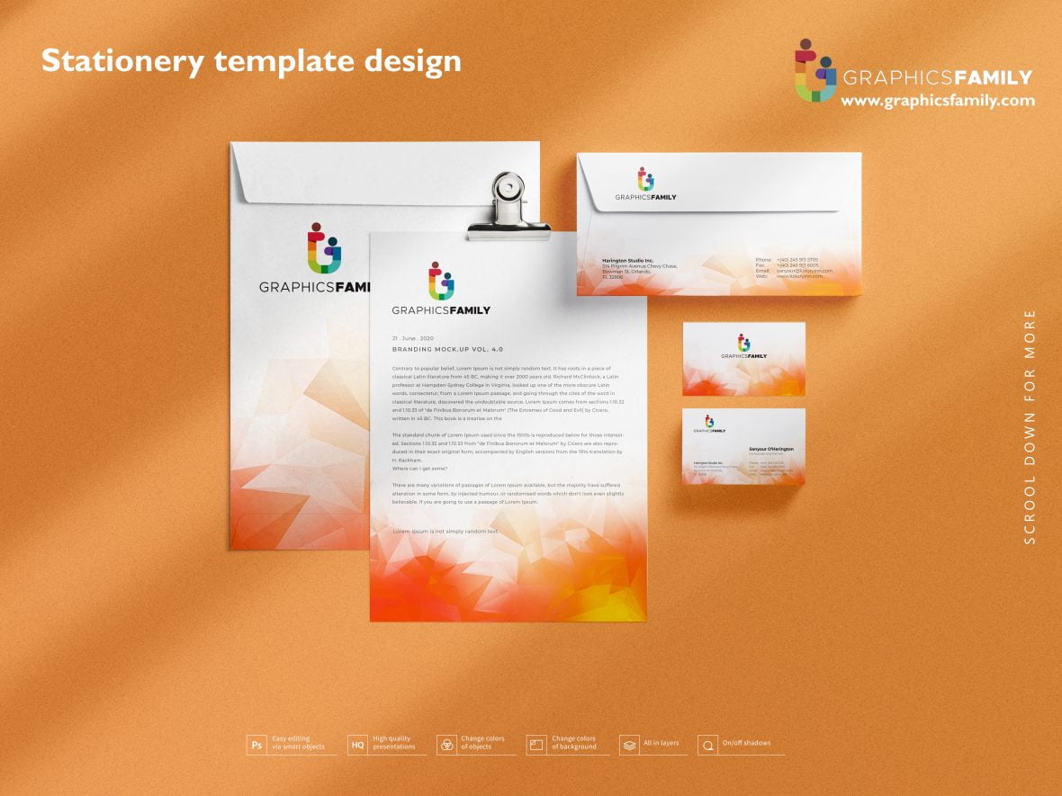 فایل طراحی قالب لوازم التحریر - Stationery template design