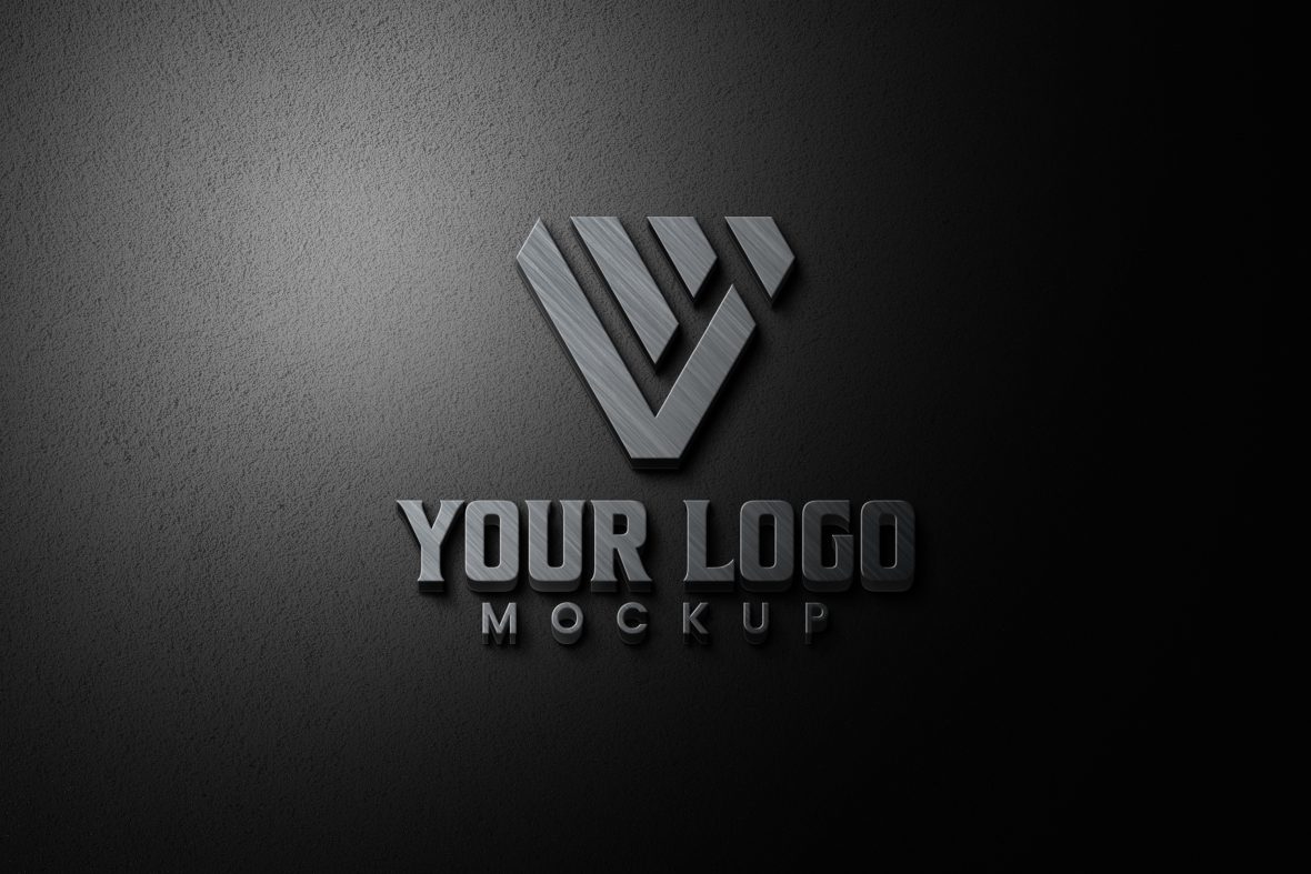 فایل موکاپ لوگو علامت تجاری فولادی - Steel Signage Logo Mockup