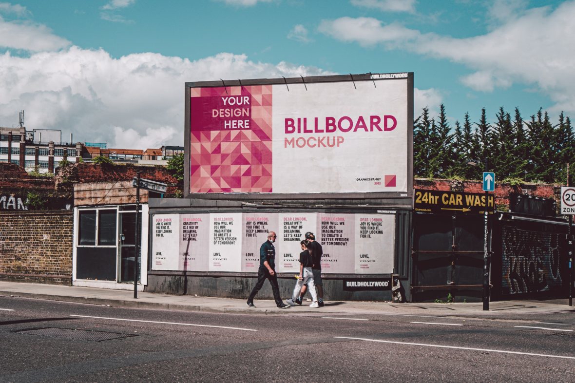 فایل موکاپ بیلبورد خیابانی - Street Billboard Mockup