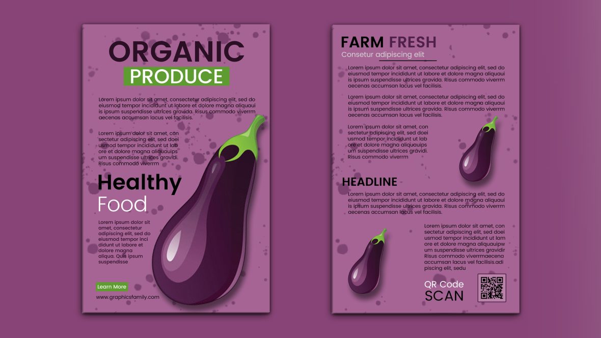 فایل قالب بروشور یا بروشور شیک مزرعه تازه - Stylish farm fresh flyer template or brochure vector image
