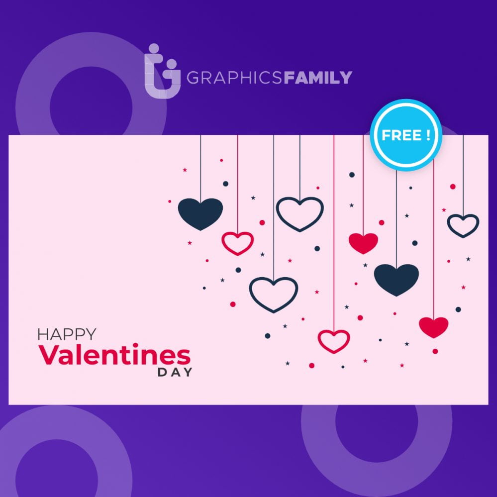فایل پس زمینه قلب های آویز شیک برای روز ولنتاین - Stylish Hanging Hearts Background for Valentines Day