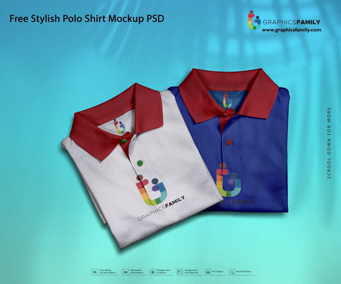 فایل موکاپ شیک پیراهن پولو PSD - Stylish Polo Shirt Mockup PSD