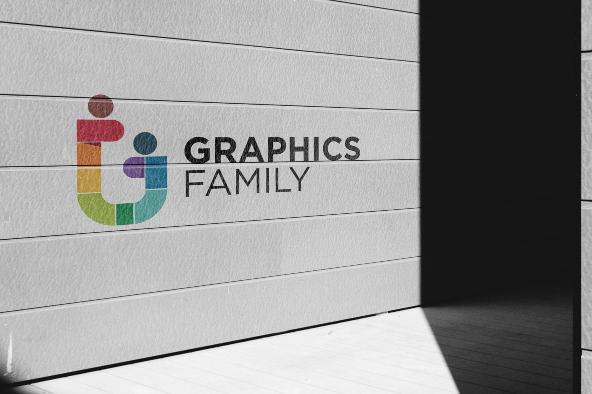 فایل موکاپ لوگو با طرح نور خورشید برای دیوار لیمویی - Sunlight Effect Lime Wall Logo Mockup