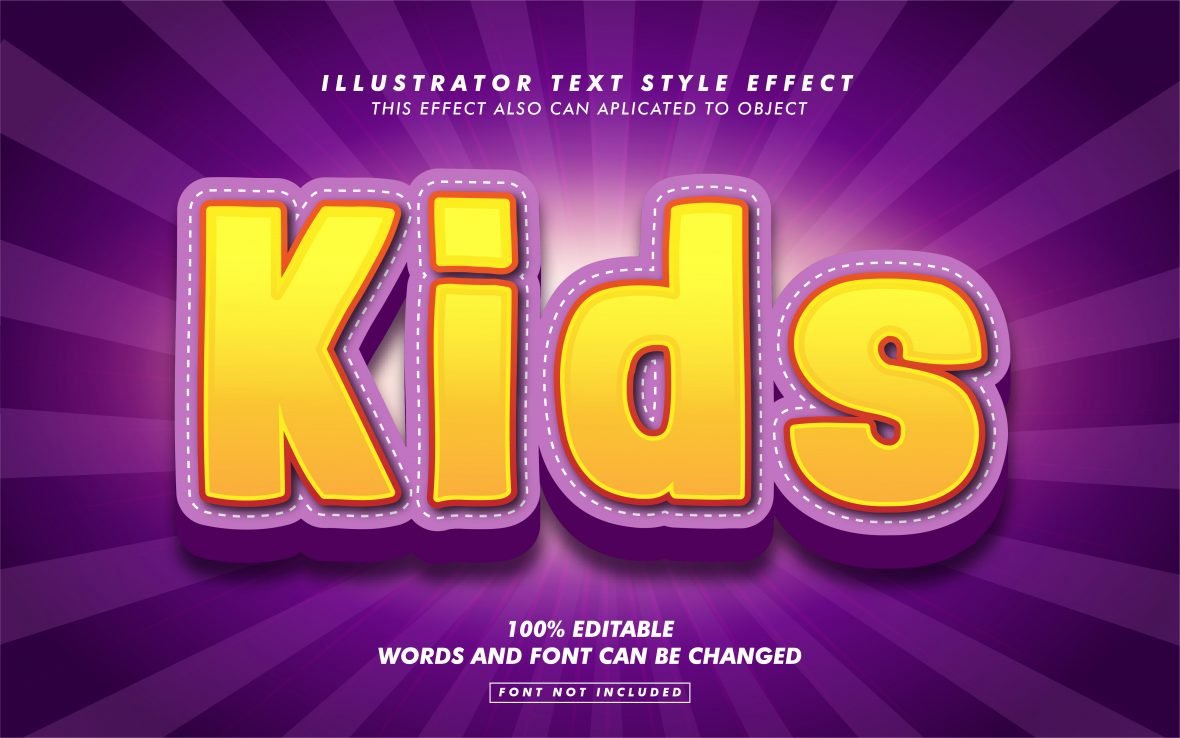 فایل افکت متن بچه‌های شیرین - Sweet Kids Text Effect
