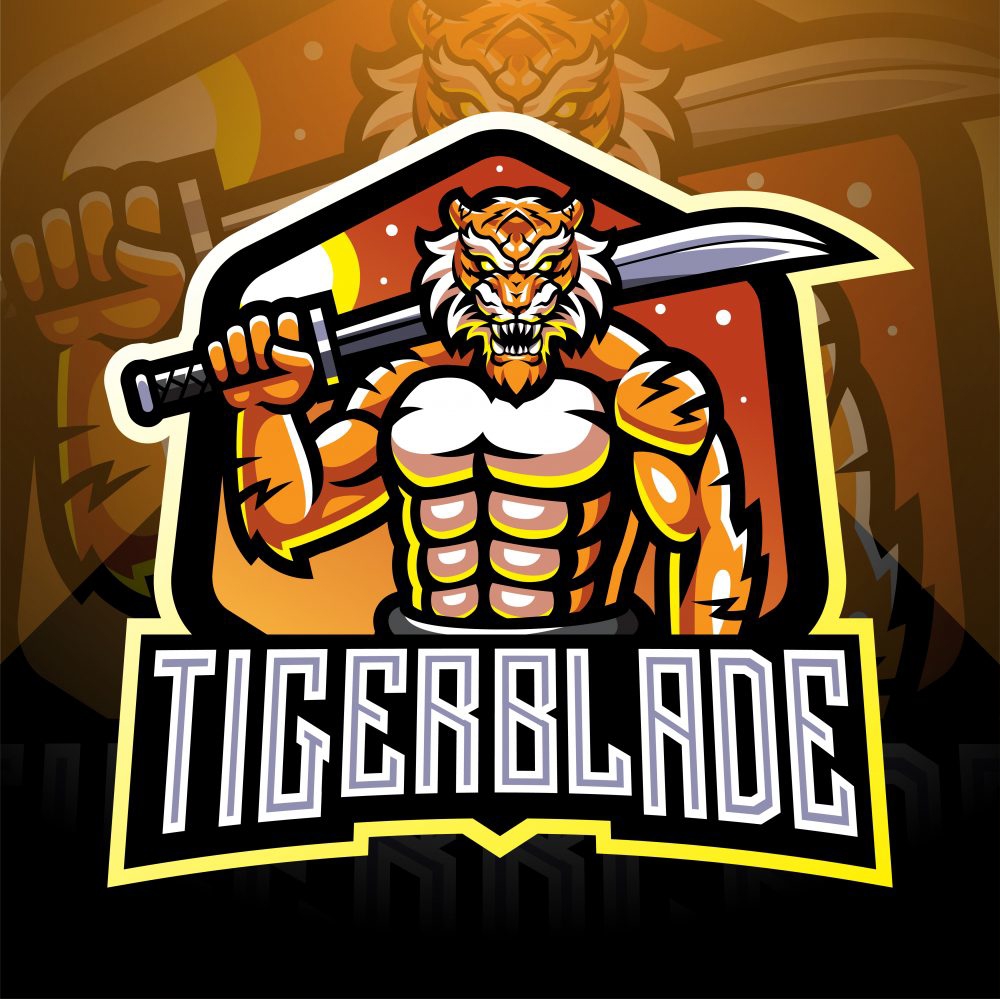 فایل لوگوی نماد ورزش‌های الکترونیکی TigerBlade - TigerBlade Esports Mascot Logo