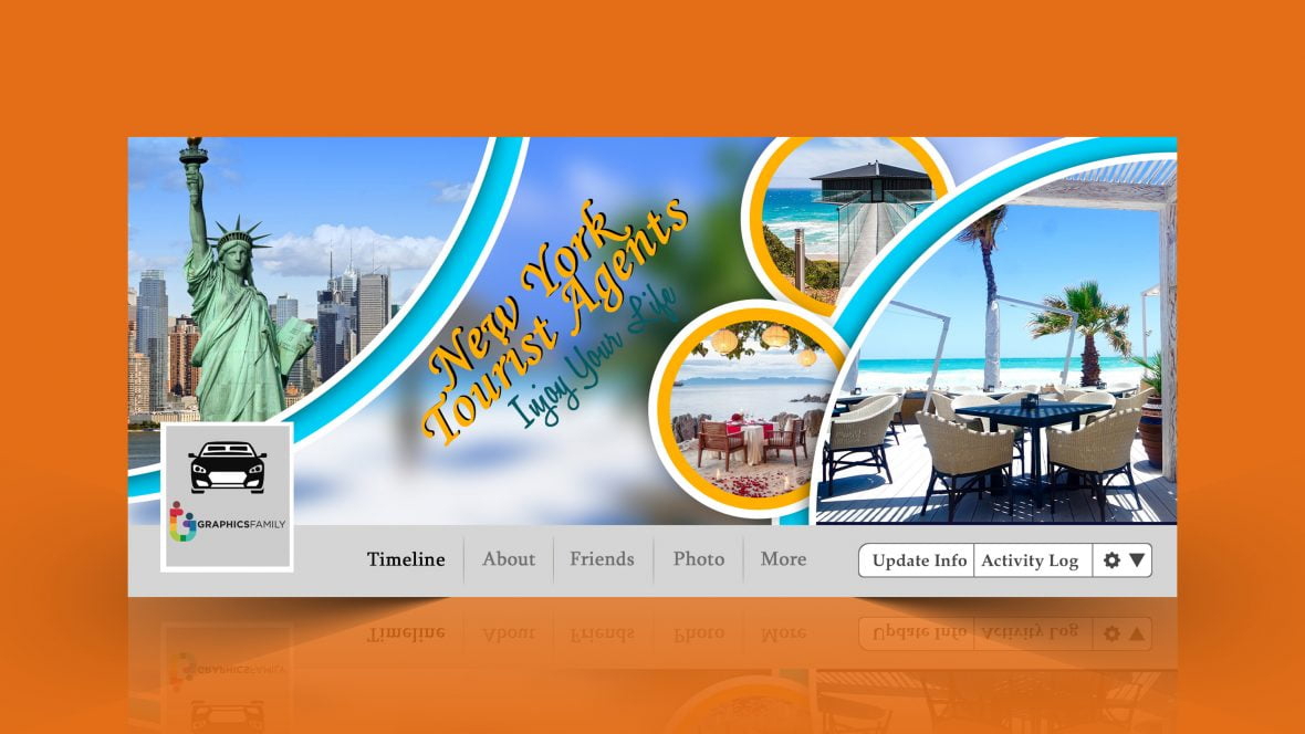 فایل طرح جلد فیسبوک آژانس گردشگری (psd) - Tourist Agent Facebook Cover Design psd