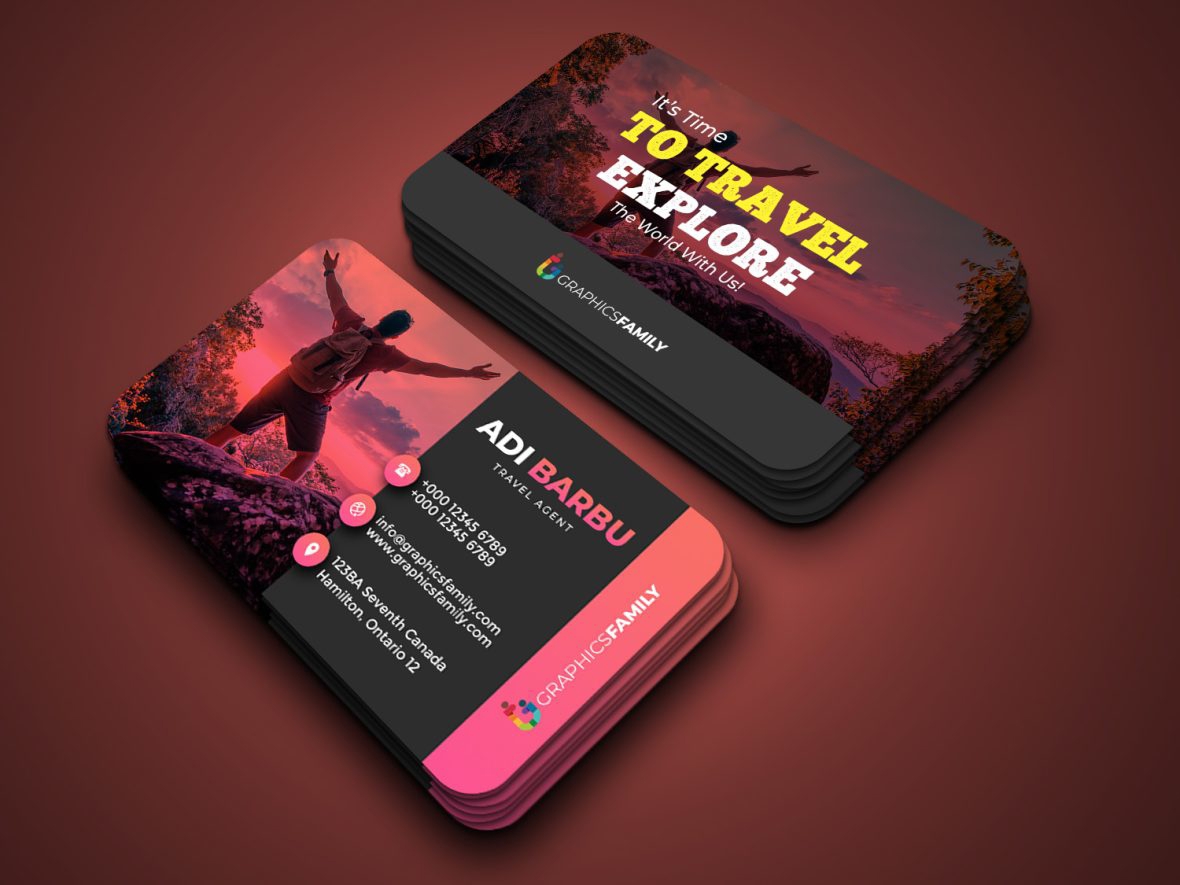 فایل طراحی کارت ویزیت شرکت مسافرتی - Travel Company Business Card Design