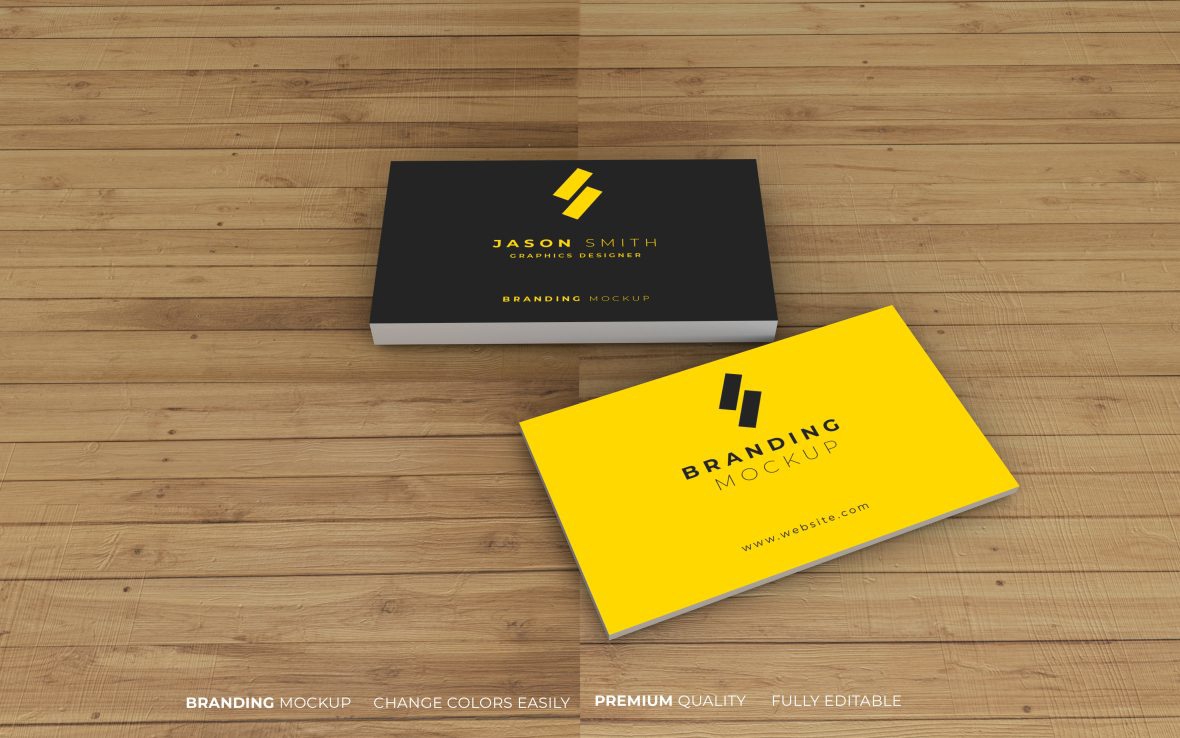 فایل دو نمونه کارت ویزیت - Two Business Card Mockups