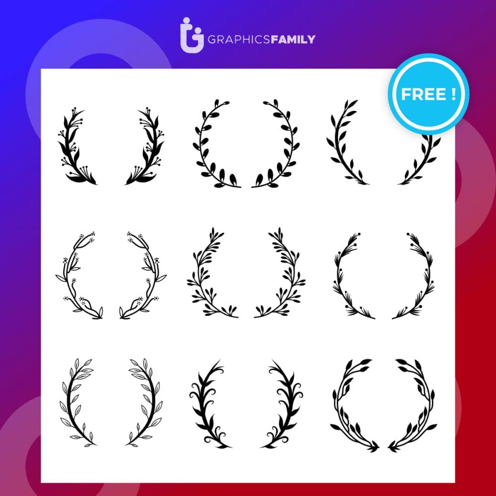 فایل مجموعه متنوعی از قاب‌های گرد گلدار و برگ بو - Various round floral and laurel frames set