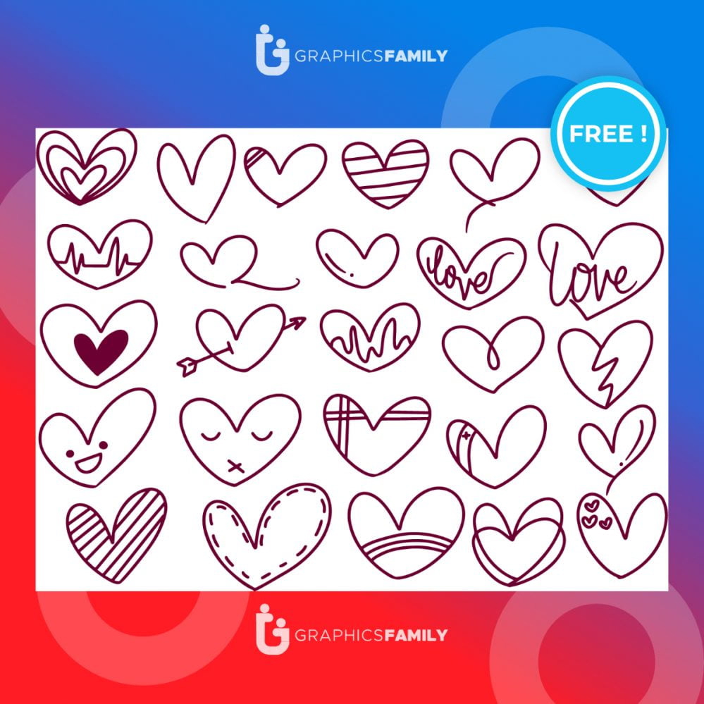 فایل تصویر برداری از شکل دودل، عشق ویژه ولنتاین - Vector Illustration of Doodle Shape, Valentine’s Special Love