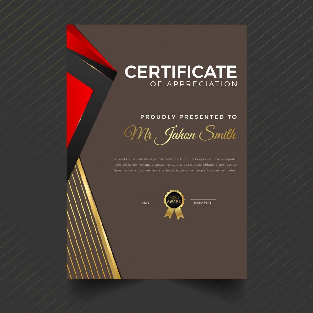 فایل طراحی گواهینامه عمودی - Vertical Certificate Design