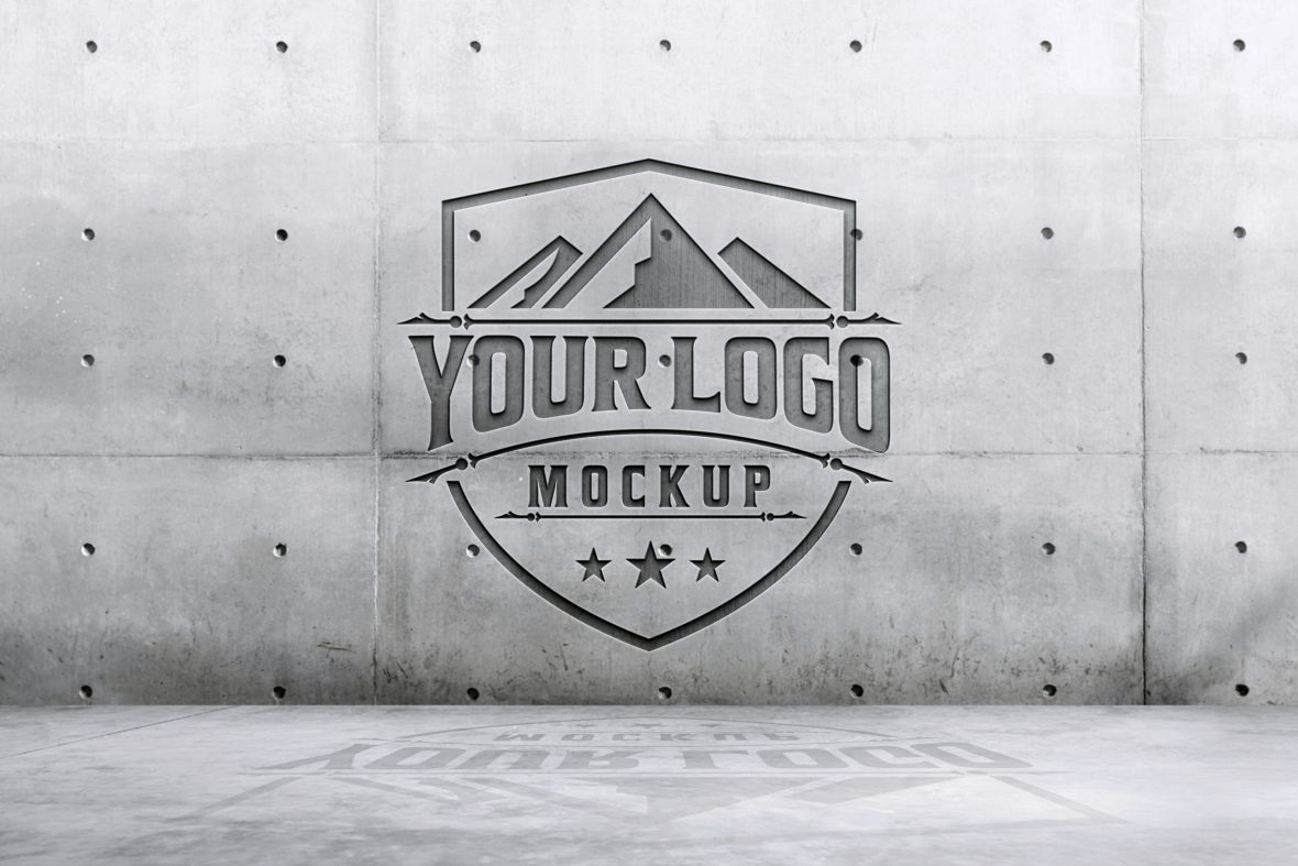 فایل موکاپ لوگوی دیواری قدیمی - Vintage Wall Logo Mockup