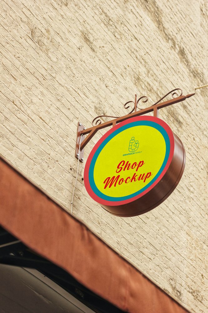 فایل ماکت طراحی تابلو دیواری - Wall signboard Design Mockup