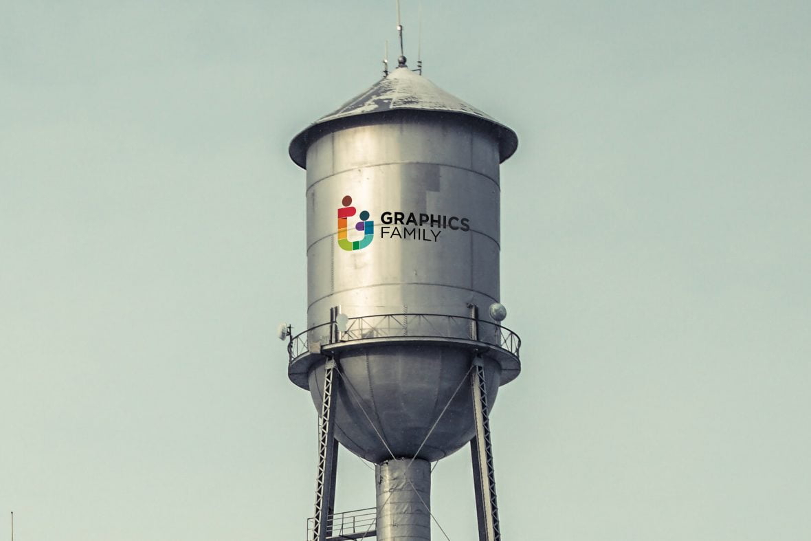 فایل موکاپ لوگو مخزن آب - Water Tank Logo Mockup