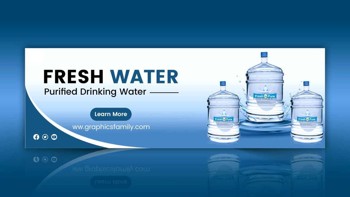 فایل الگوی طراحی بنر وب آب - Water Web Banner Design Template