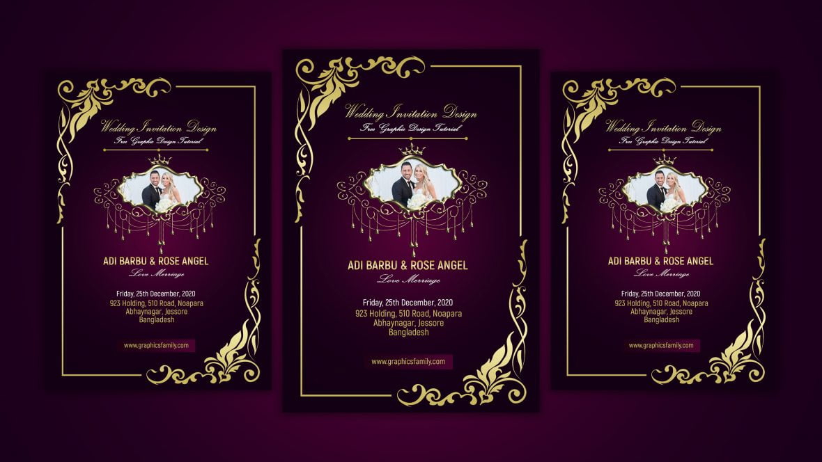 فایل الگوی کارت دعوت عروسی - Wedding Invitation Card Template