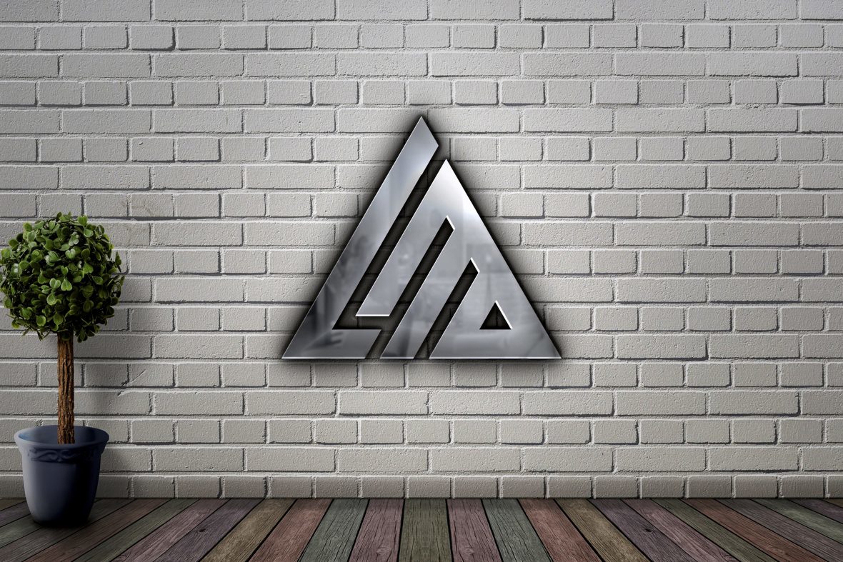 فایل موکاپ لوگو دیوار آجری سفید - White Brick Wall Logo Mockup