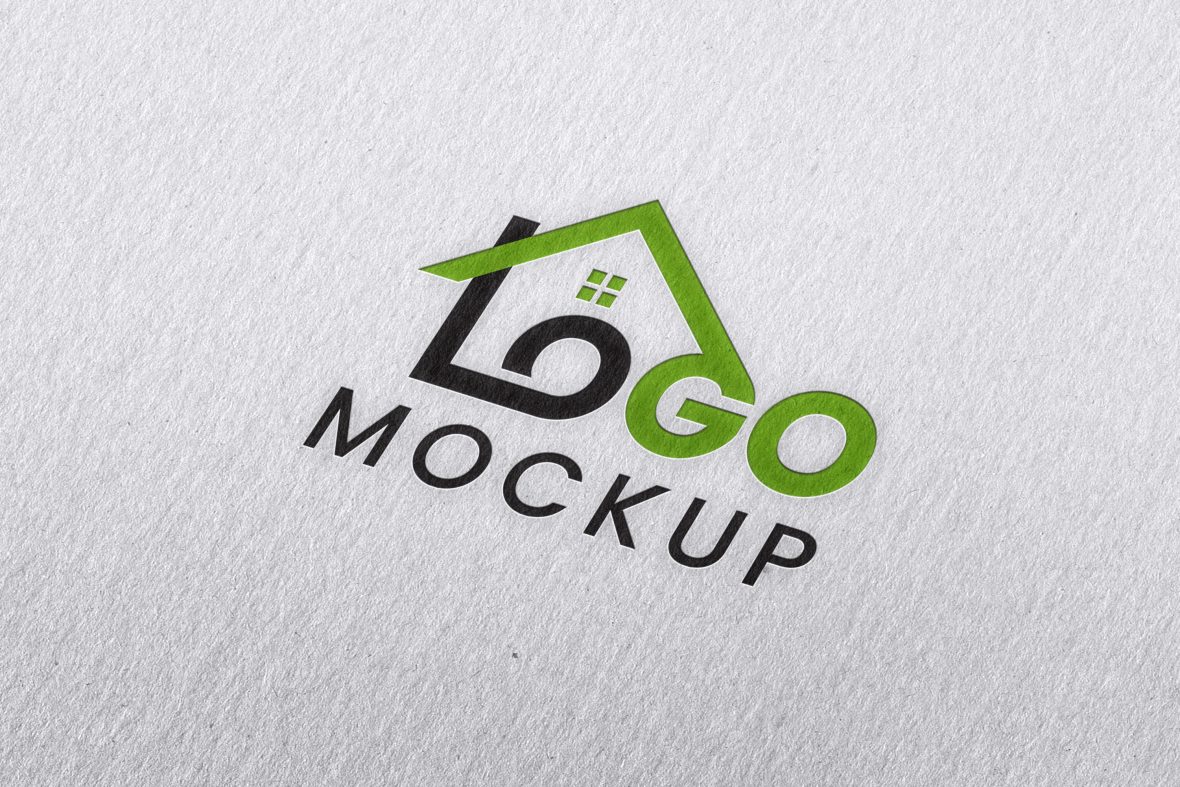 فایل موکاپ لوگو کاغذ سفید - White Paper Logo Mockup