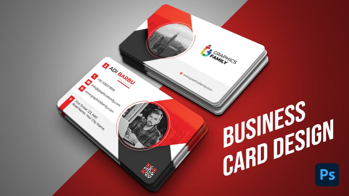 فایل طراحی کارت ویزیت سفید، قرمز و خاکستری - White, Red and Gray Business Card Design