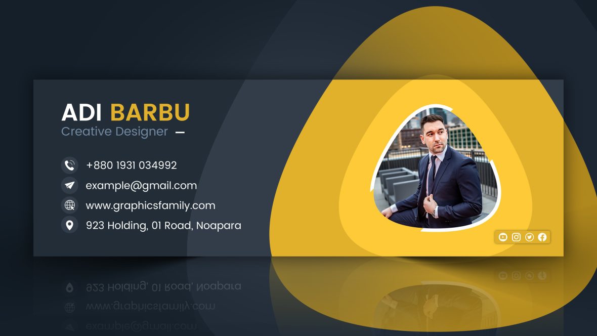 فایل طراحی امضای ایمیل زرد - Yellow Email Signature Design