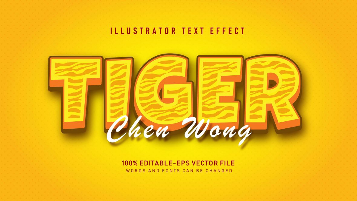 فایل افکت متن پوست ببر زرد - Yellow Tiger Skin Text Effect