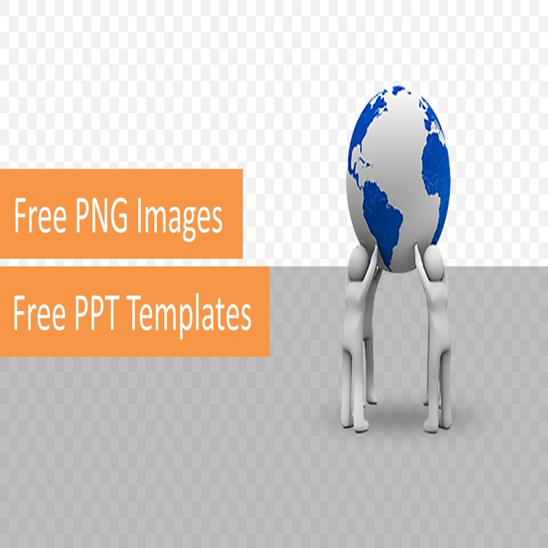 قالب حرفه ای پاورپوینت با موضوع با تصویر PNG انسان سه‌بعدی و کره زمین