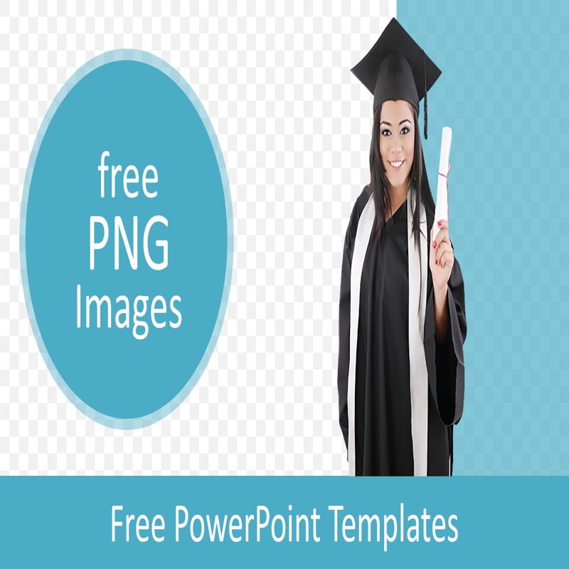 قالب حرفه ای پاورپوینت با موضوع با تصویر PNG زن جوان فارغ‌التحصیل
