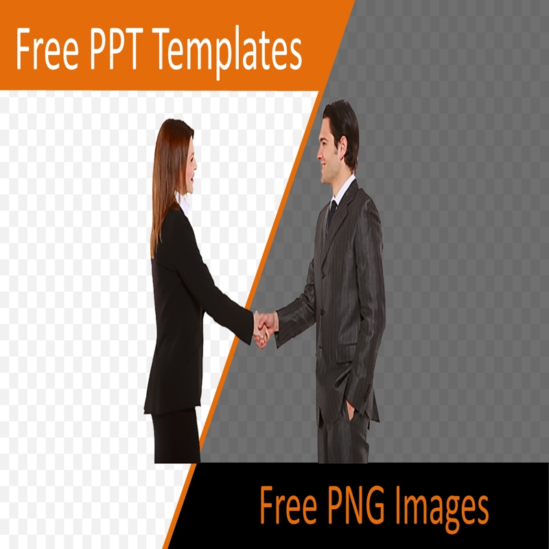 قالب حرفه ای پاورپوینت با موضوع با تصاویر PNG افراد تجاری در حال دست دادن