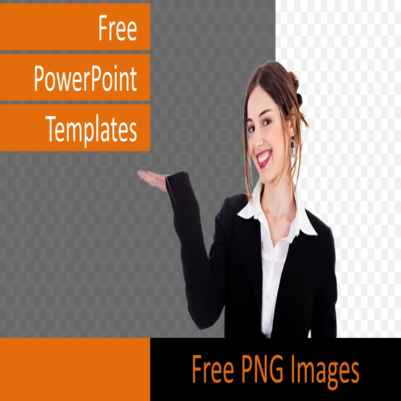 قالب حرفه ای پاورپوینت با موضوع با تصویر PNG زنان تجاری در حال اشاره
