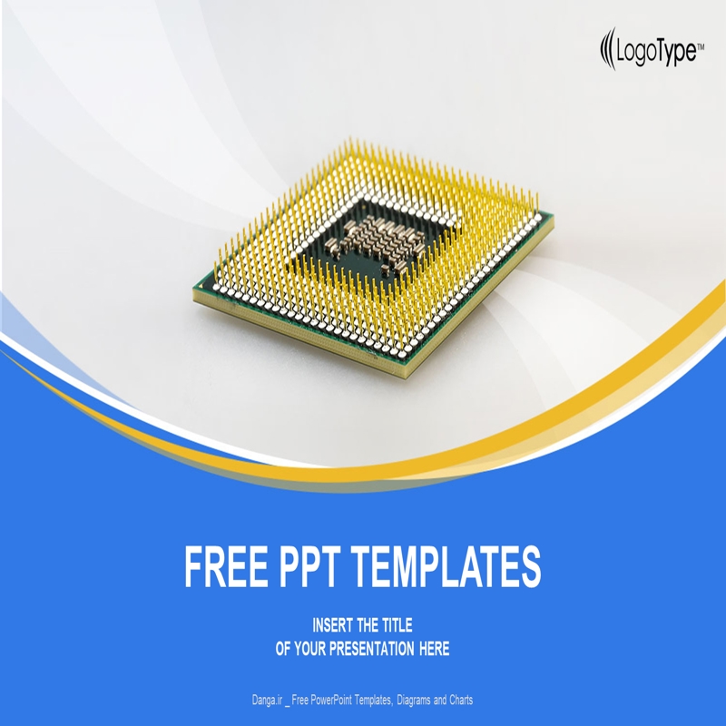 قالب حرفه ای پاورپوینت با موضوع تراشه CPU کامپیوتر (عریض)