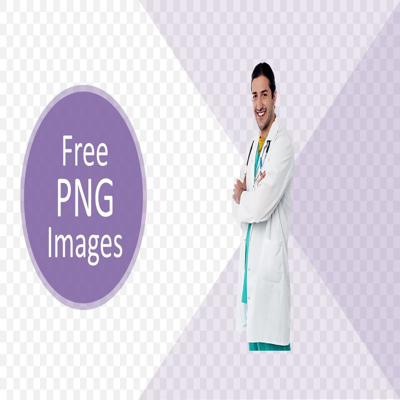 قالب حرفه ای پاورپوینت با موضوع با تصویر PNG دکتر جوان و با اعتماد به نفس