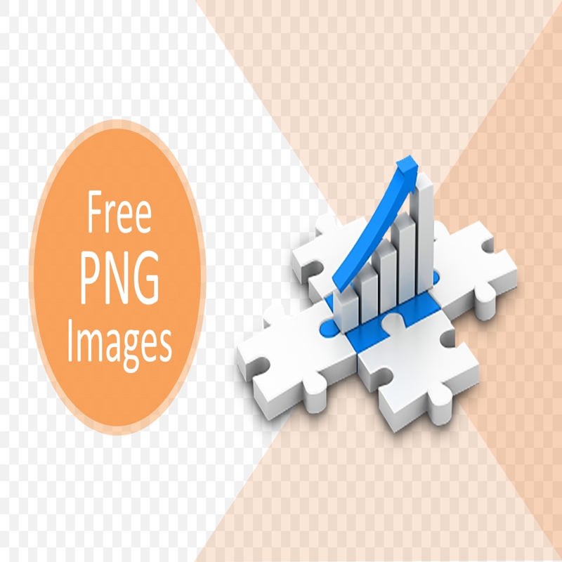 قالب حرفه ای پاورپوینت با موضوع با تصویر PNG نمودار در پازل