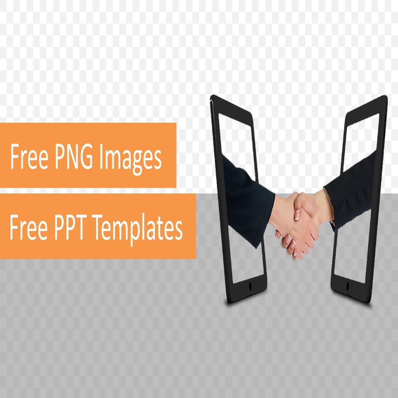 قالب حرفه ای پاورپوینت با موضوع با تصویر PNG افراد تجاری در حال دست دادن