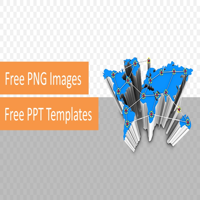 قالب حرفه ای پاورپوینت با موضوع PNG مفهوم شبکه نقشه جهان