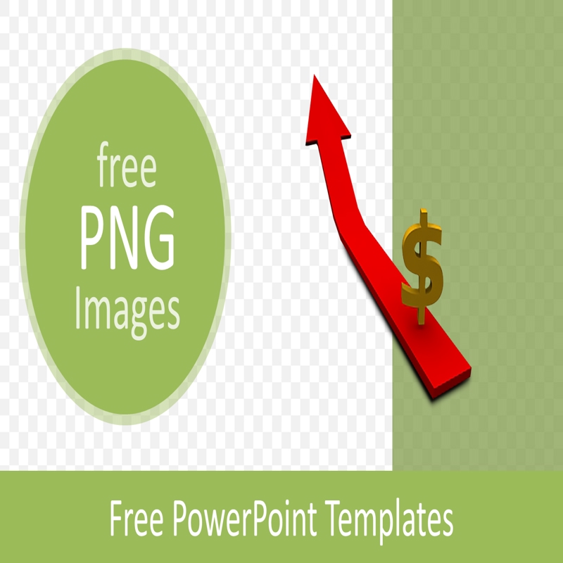 قالب حرفه ای پاورپوینت با موضوع فلش‌های قرمز و دلار (با فرمت PNG)