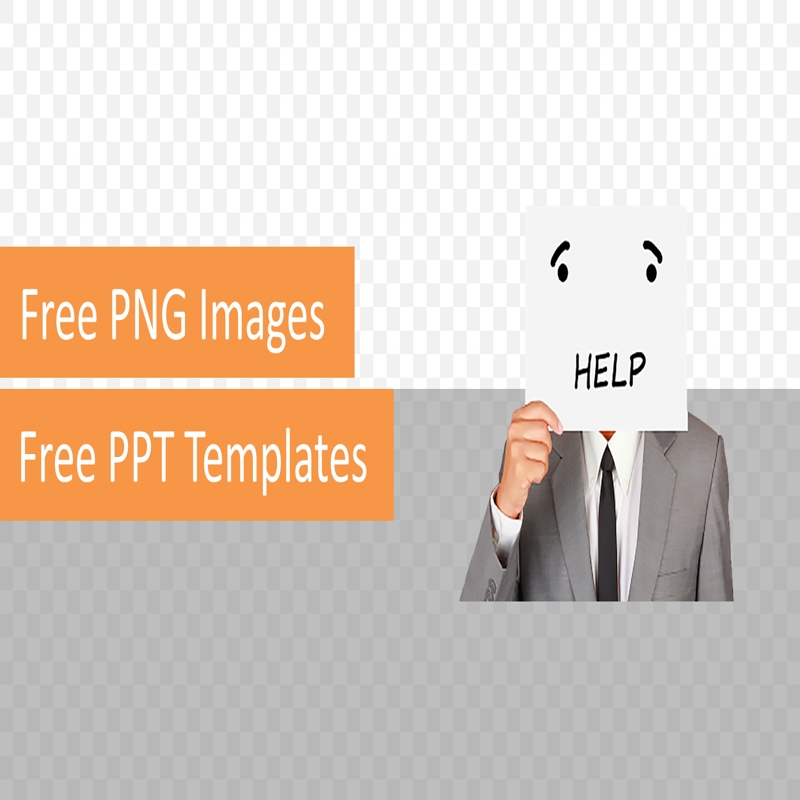 قالب حرفه ای پاورپوینت با موضوع نشان دادن برگه با نوشته «نیاز به کمک دارم» (فرمت PNG)