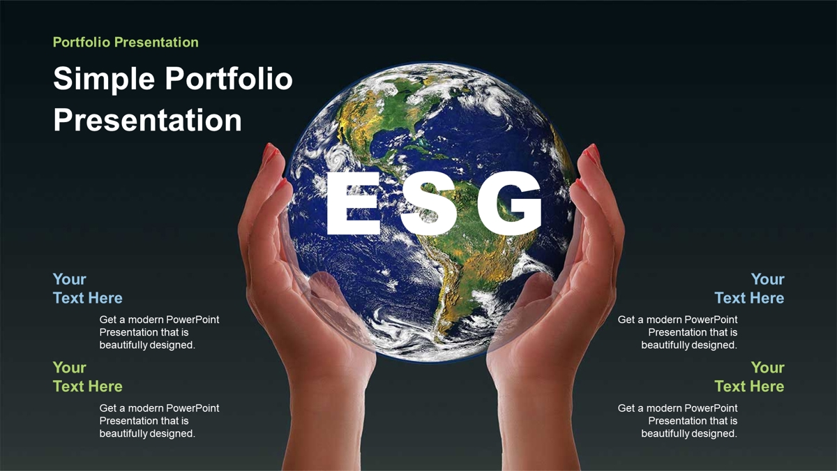 قالب حرفه ای پاورپوینت با موضوع پایداری نوآوری ESG