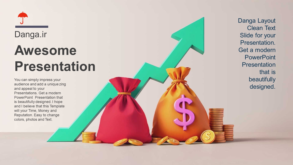 قالب حرفه ای پاورپوینت با موضوع راکت رشد مالی
