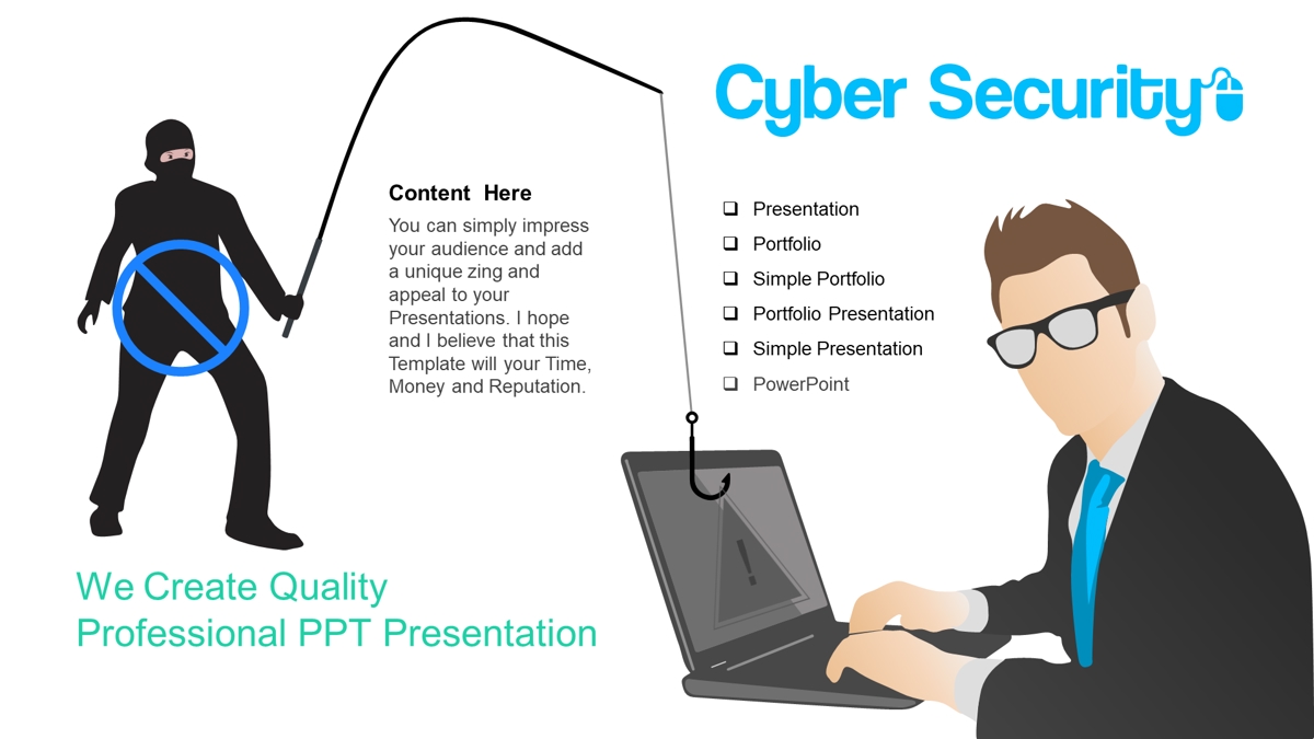 قالب حرفه ای پاورپوینت با موضوع امنیت سایبری