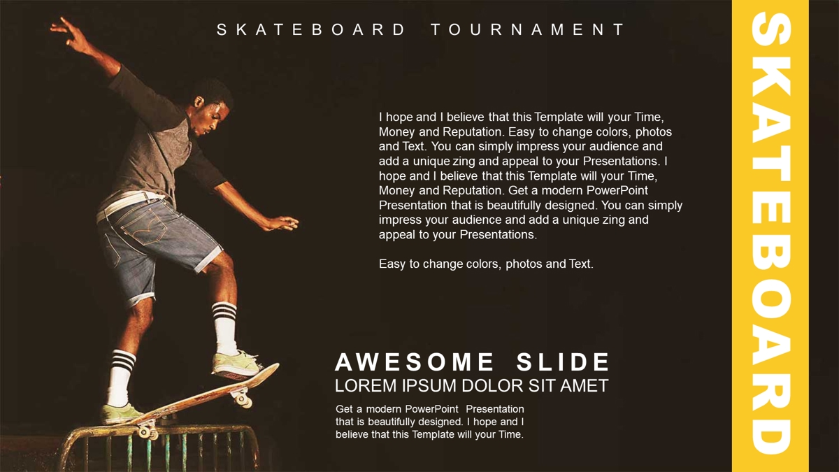قالب حرفه ای پاورپوینت با موضوع پرش با اسکیت‌بورد