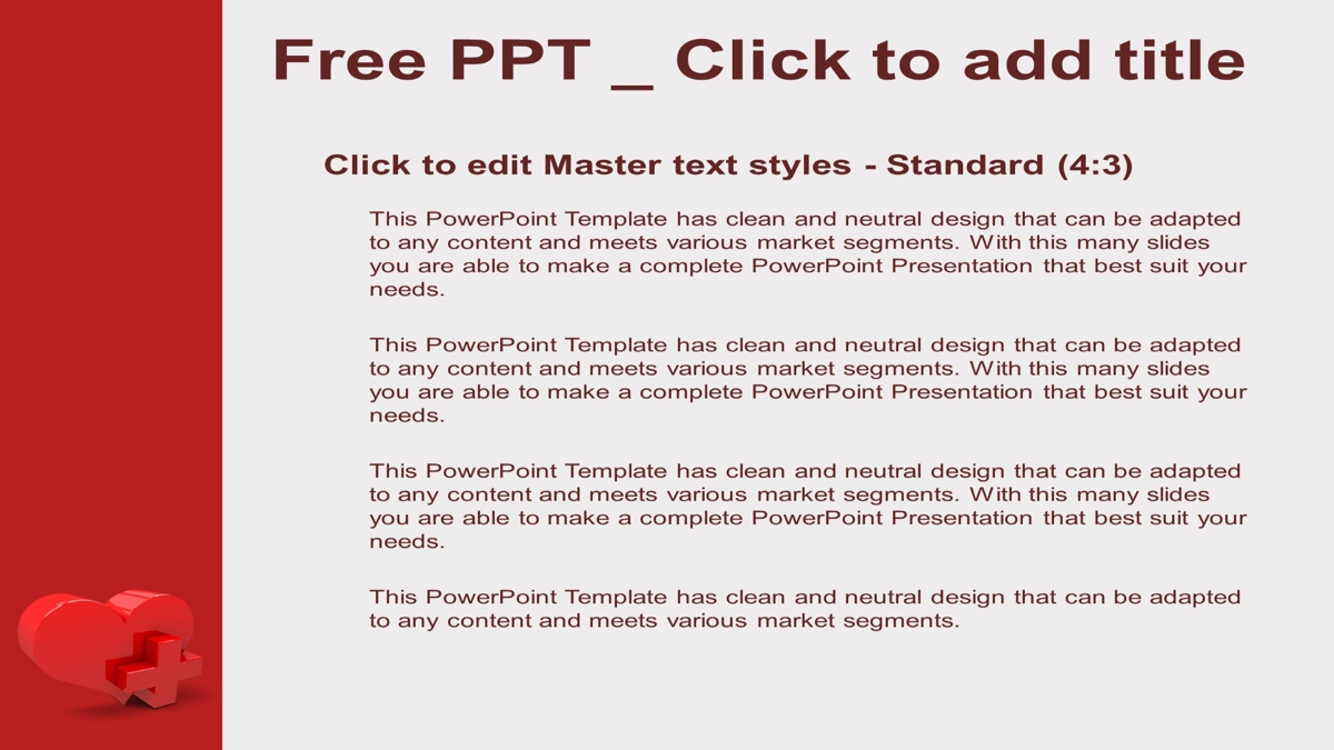 قالب حرفه ای پاورپوینت با موضوع قلب با علامت پزشکی (سایز استاندارد)