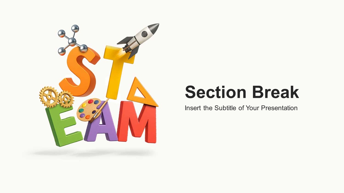 قالب حرفه ای پاورپوینت با موضوع آموزش خلاقانه STEAM
