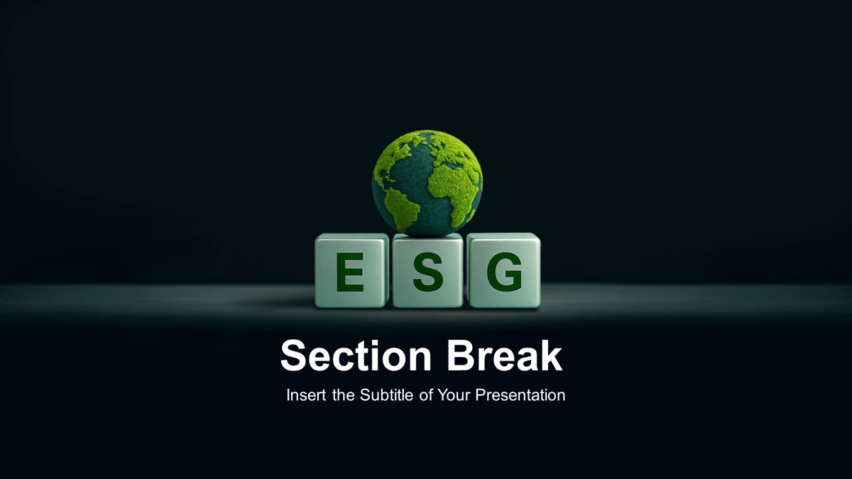 قالب حرفه ای پاورپوینت با موضوع پایداری نوآوری ESG
