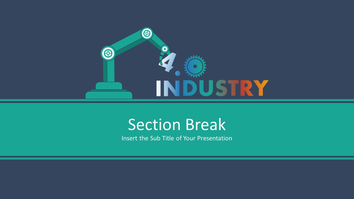 قالب حرفه ای پاورپوینت با موضوع انقلاب صنعتی نسل چهارم (Industry 4.0)