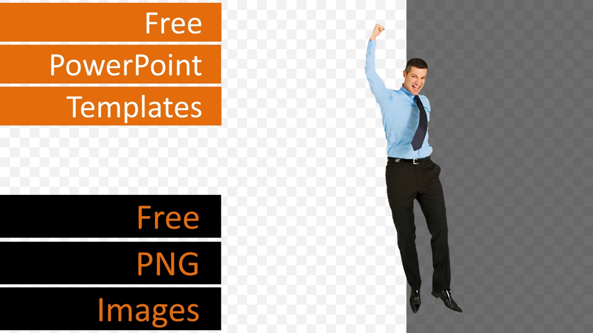 قالب حرفه ای پاورپوینت با موضوع با تصاویر PNG تاجر در حال پرش