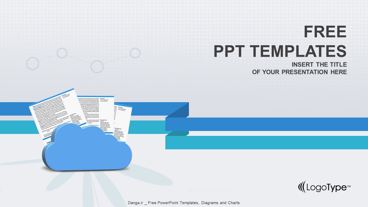قالب حرفه ای پاورپوینت با موضوع ابرها و اسناد (عریض)