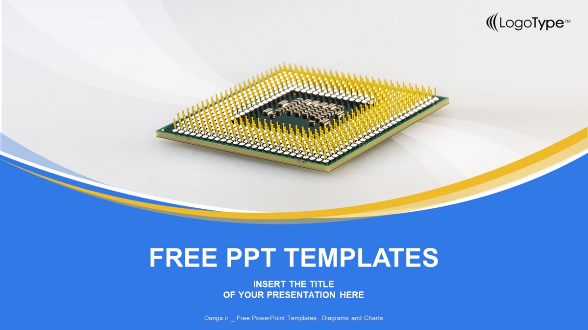 قالب حرفه ای پاورپوینت با موضوع تراشه CPU کامپیوتر (عریض)