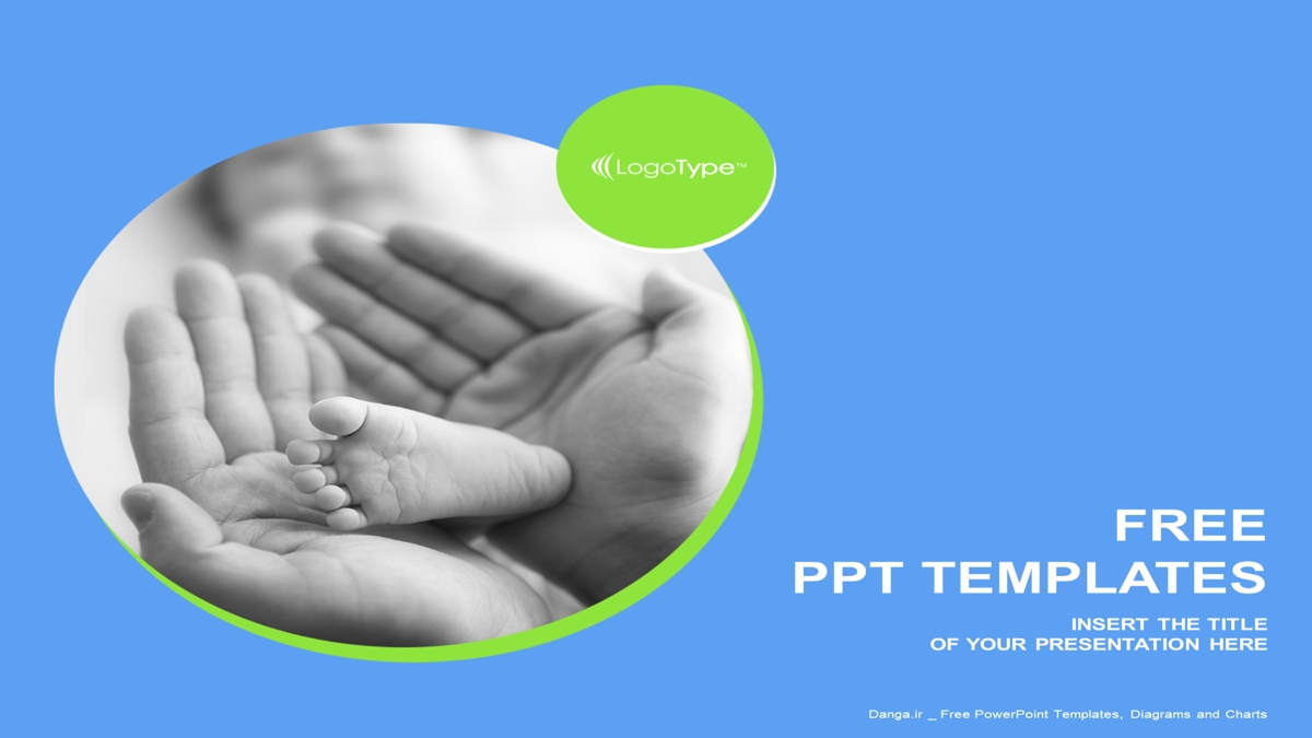 قالب حرفه ای پاورپوینت با موضوع استاندارد تفریحی لمس نوزاد