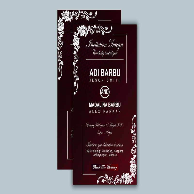 فایل دانلود طرح کارت دعوت عروسی لوکس - Luxury Wedding Invitation Card Design Download