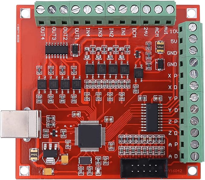 برد کنترلر USB CNC  دانلود راهنمای استفاده ، درایور و معرفی و آموزش بخش‌های مختلف کنترلر 4 محور 100KHz